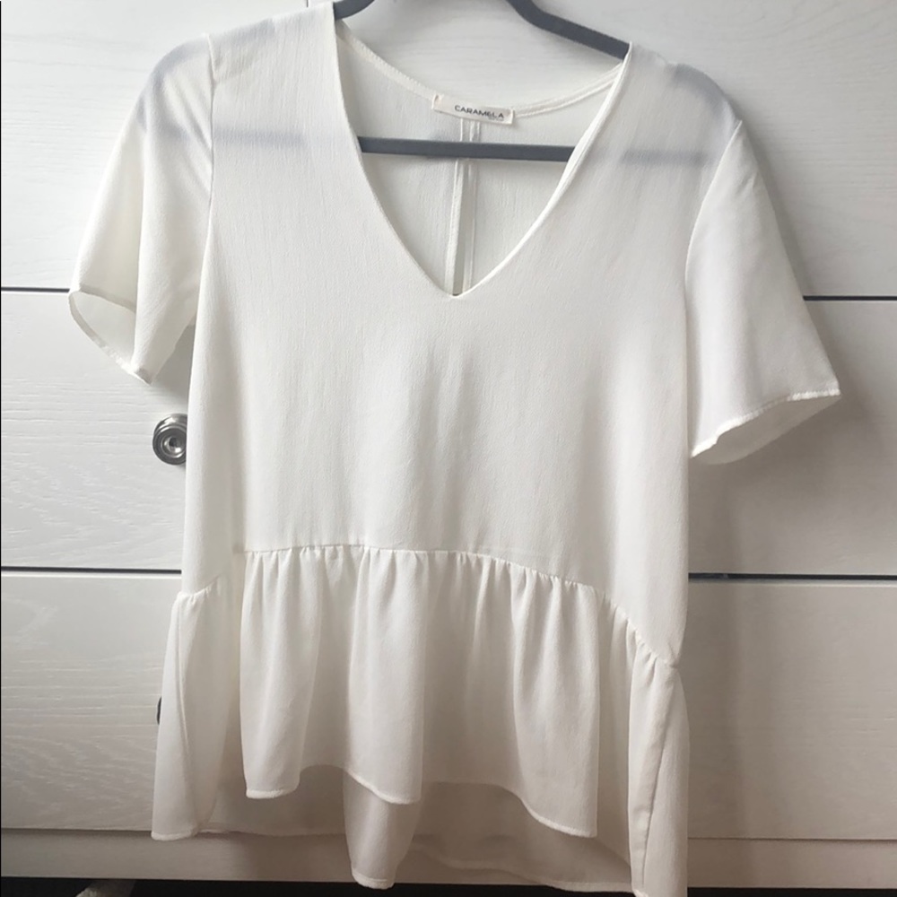 White Short Sleeve Blouse